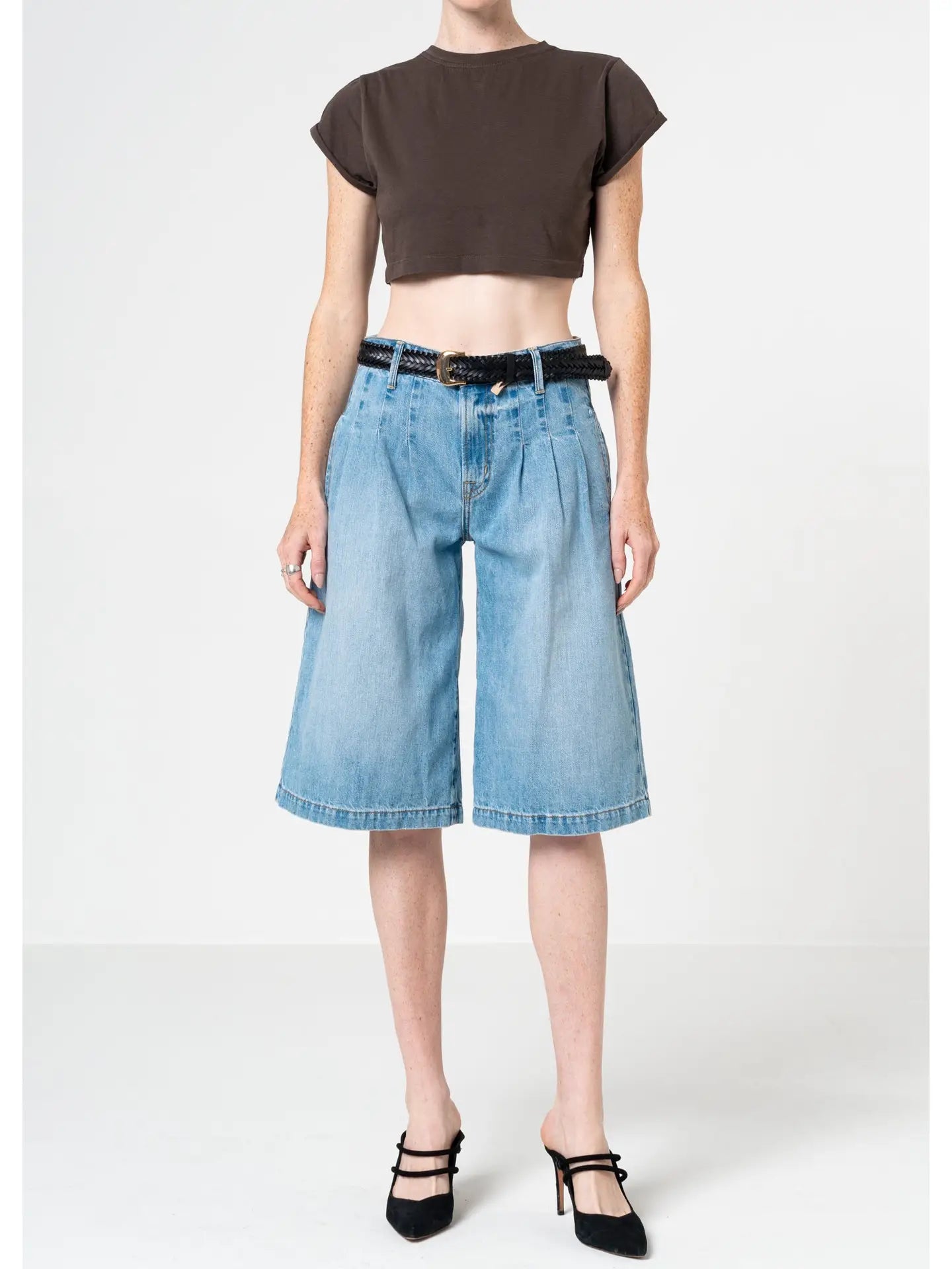 Sadie Pleated Denim Jorts