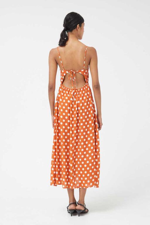 Orange & White Polka Dot Dress