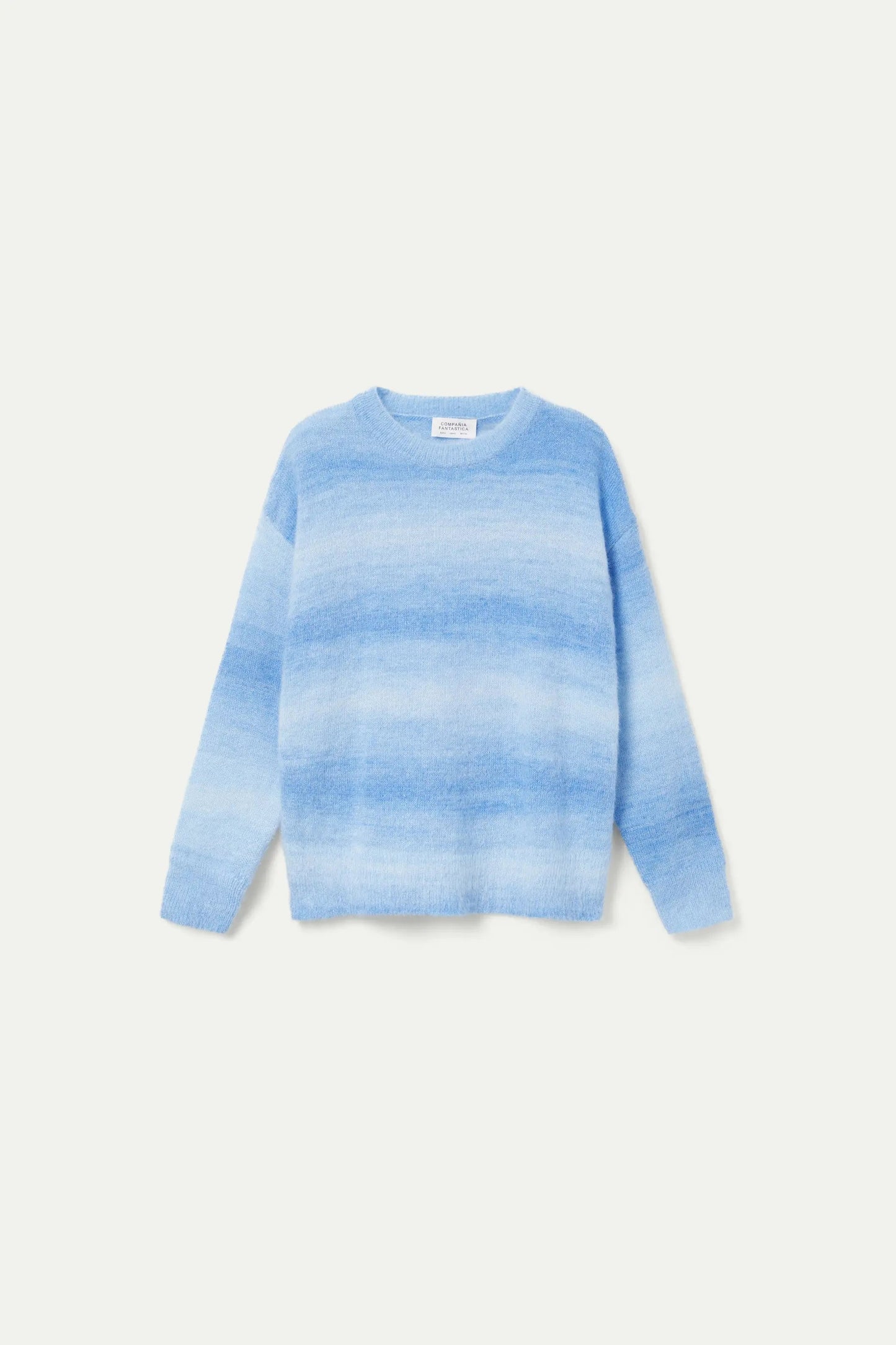 Blue Faded Striped Knitted Sweater