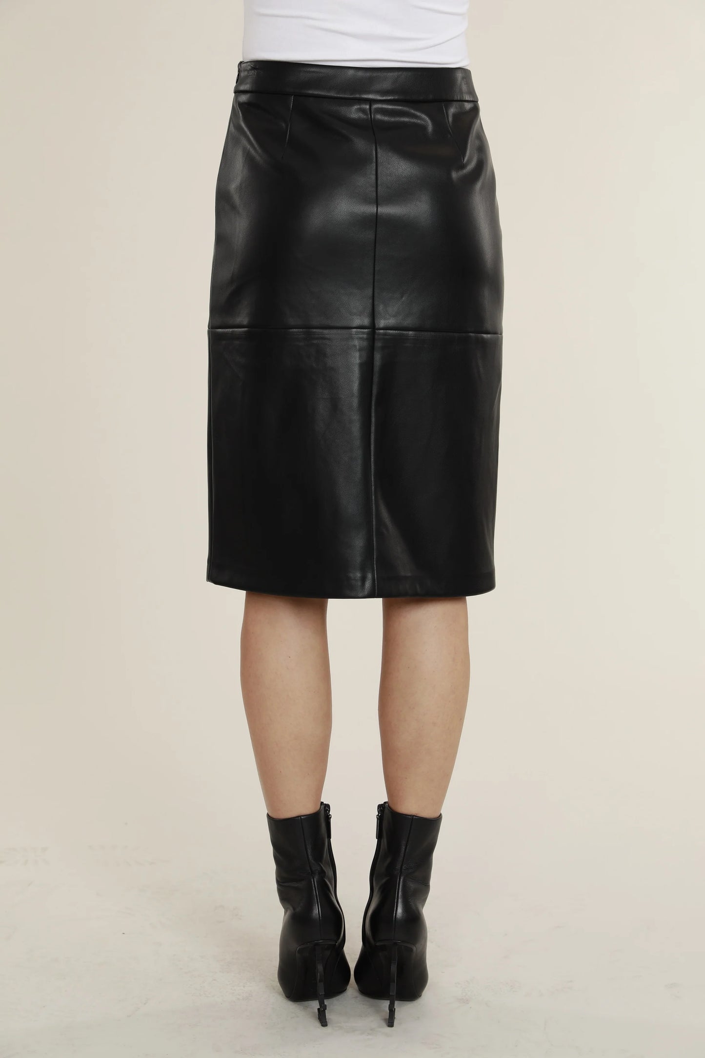 Black Vegan Leather Pencil Skirt