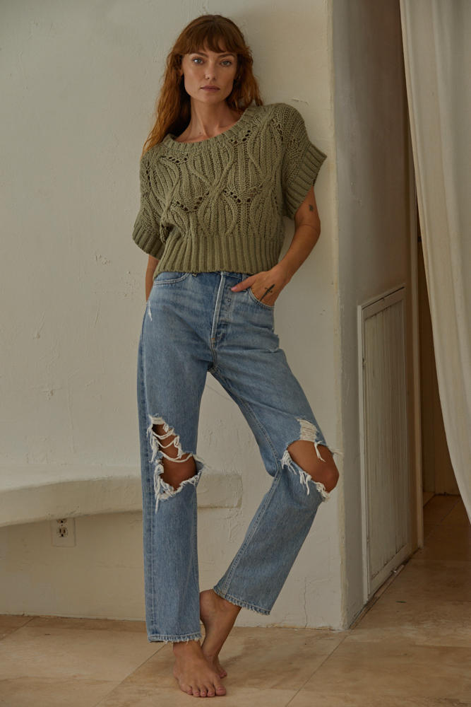 Olive Cali Crochet Top