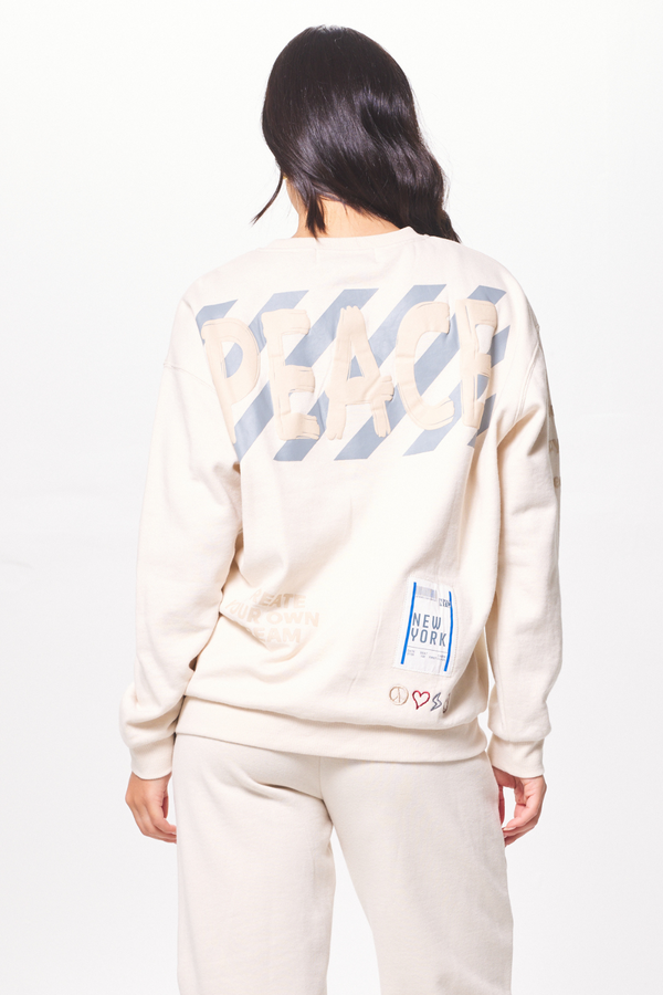 Creme Surfwash Fleece Crewneck