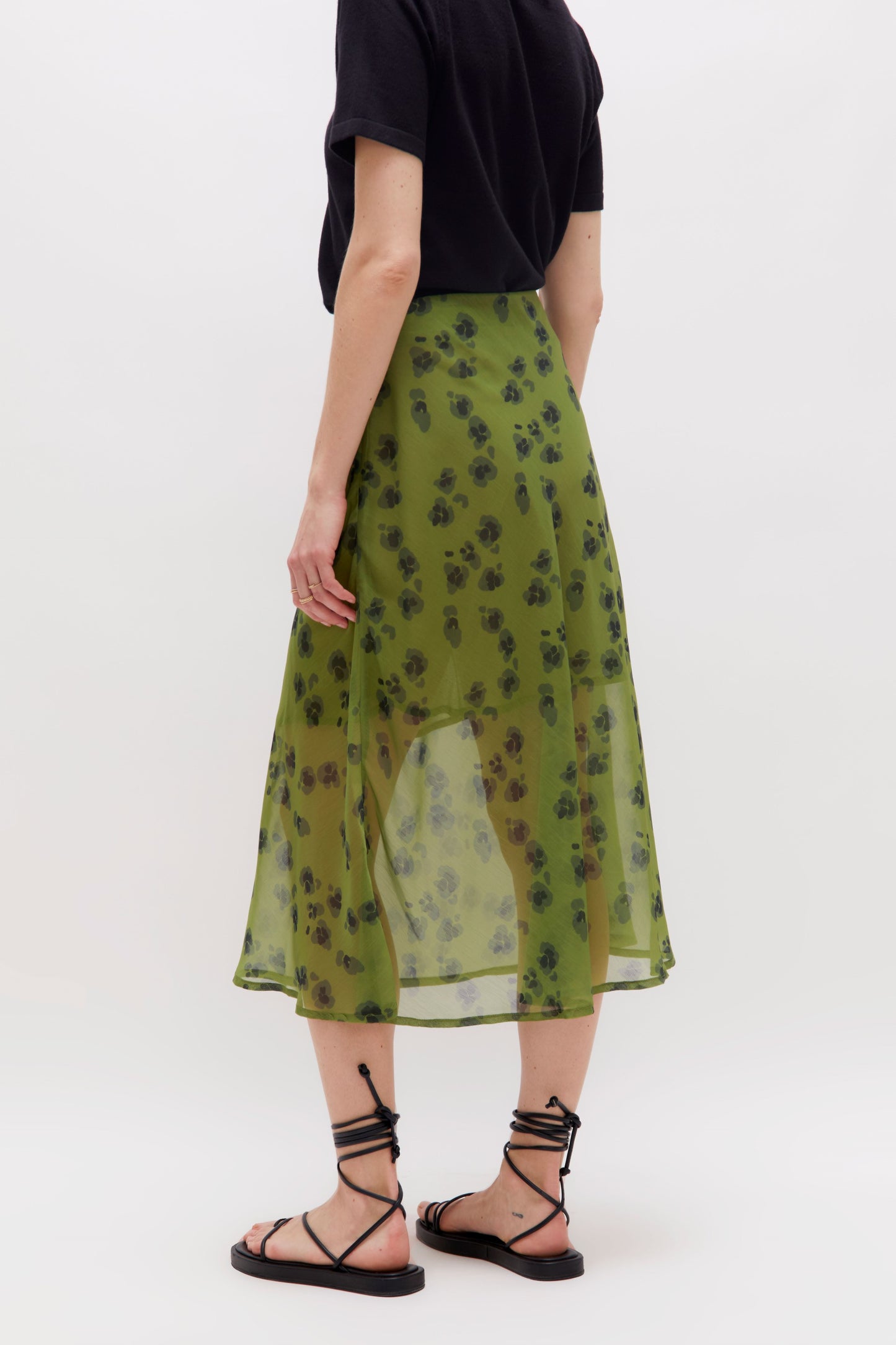 Green Sheer Overlay Skirt By Wild Pony