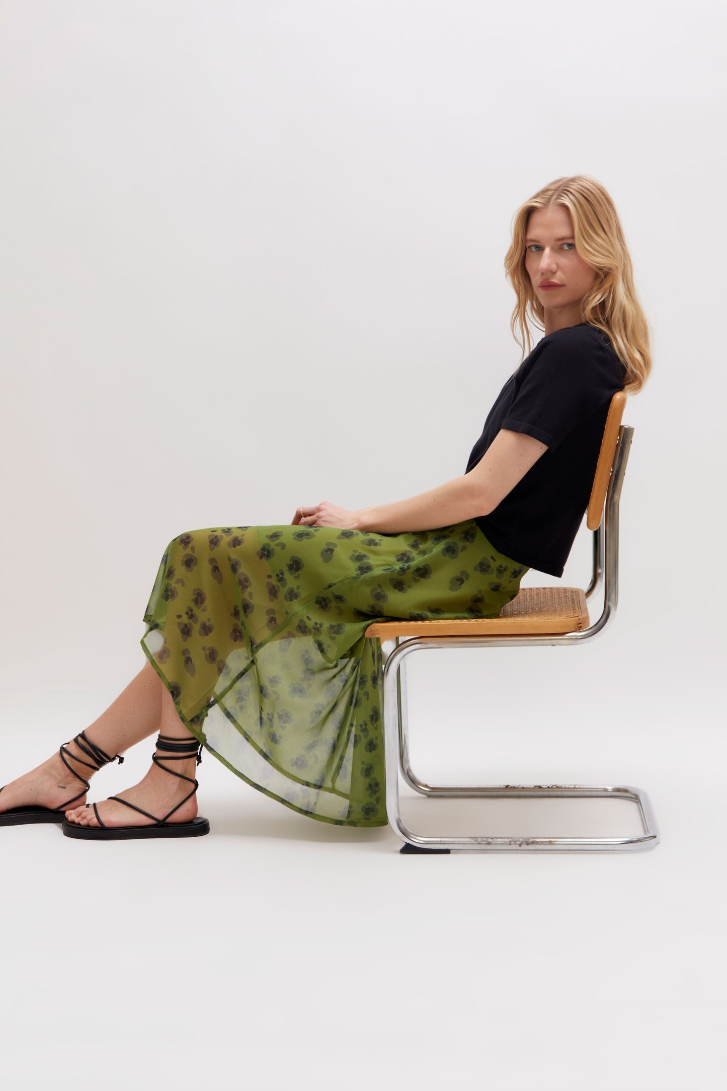 Green Sheer Overlay Skirt By Wild Pony