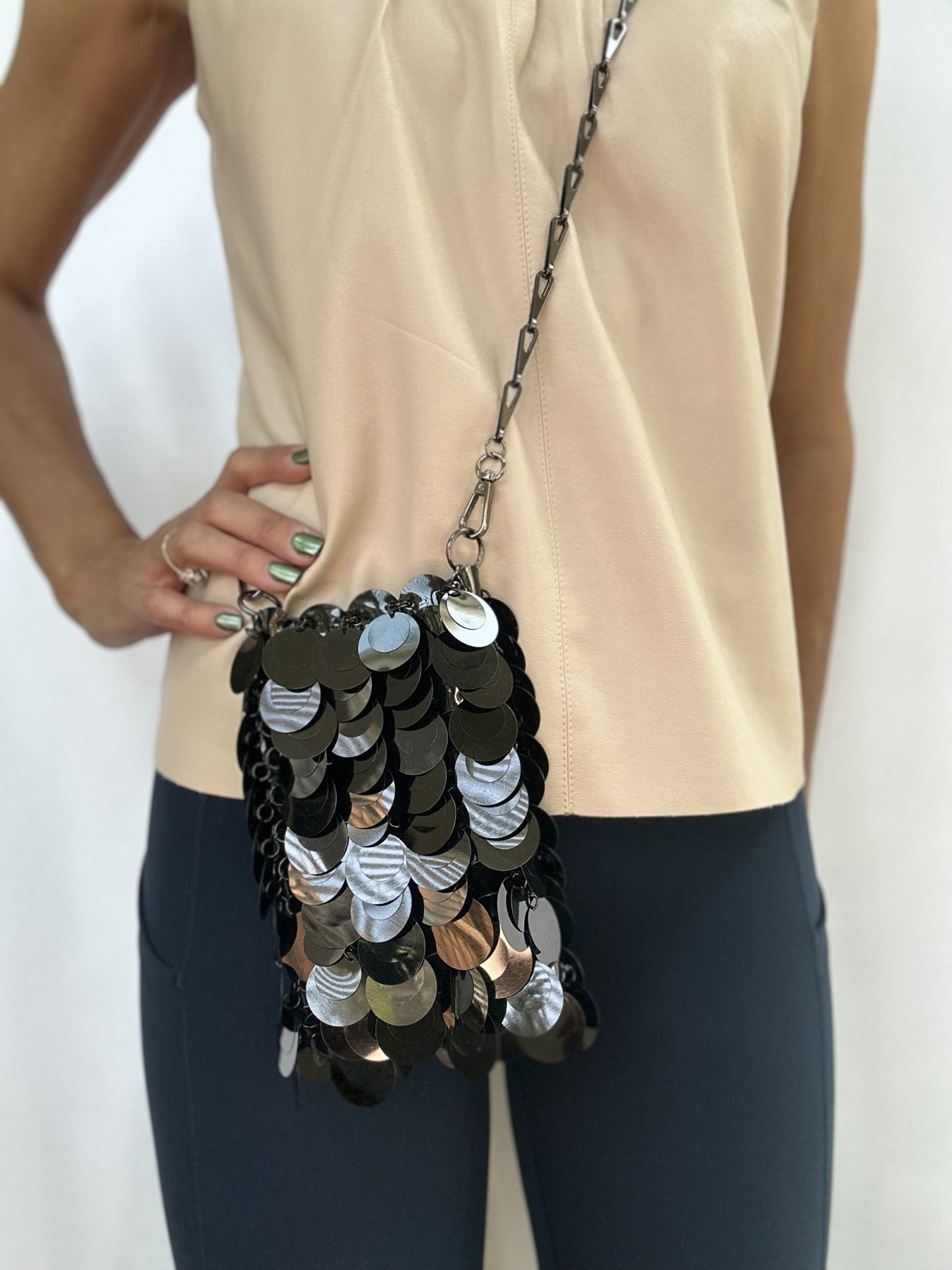 Black Sequin Paillette Bag