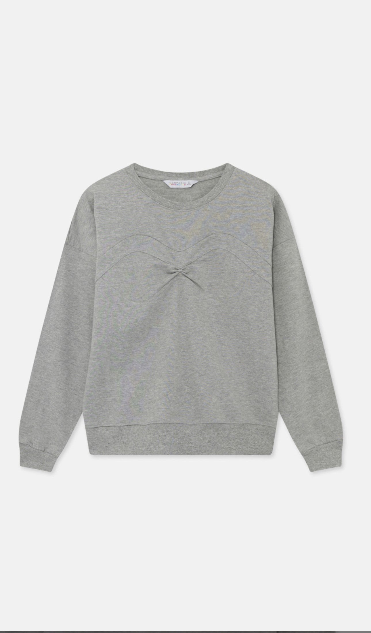 Grey Sweatshirt with Stitching Detail