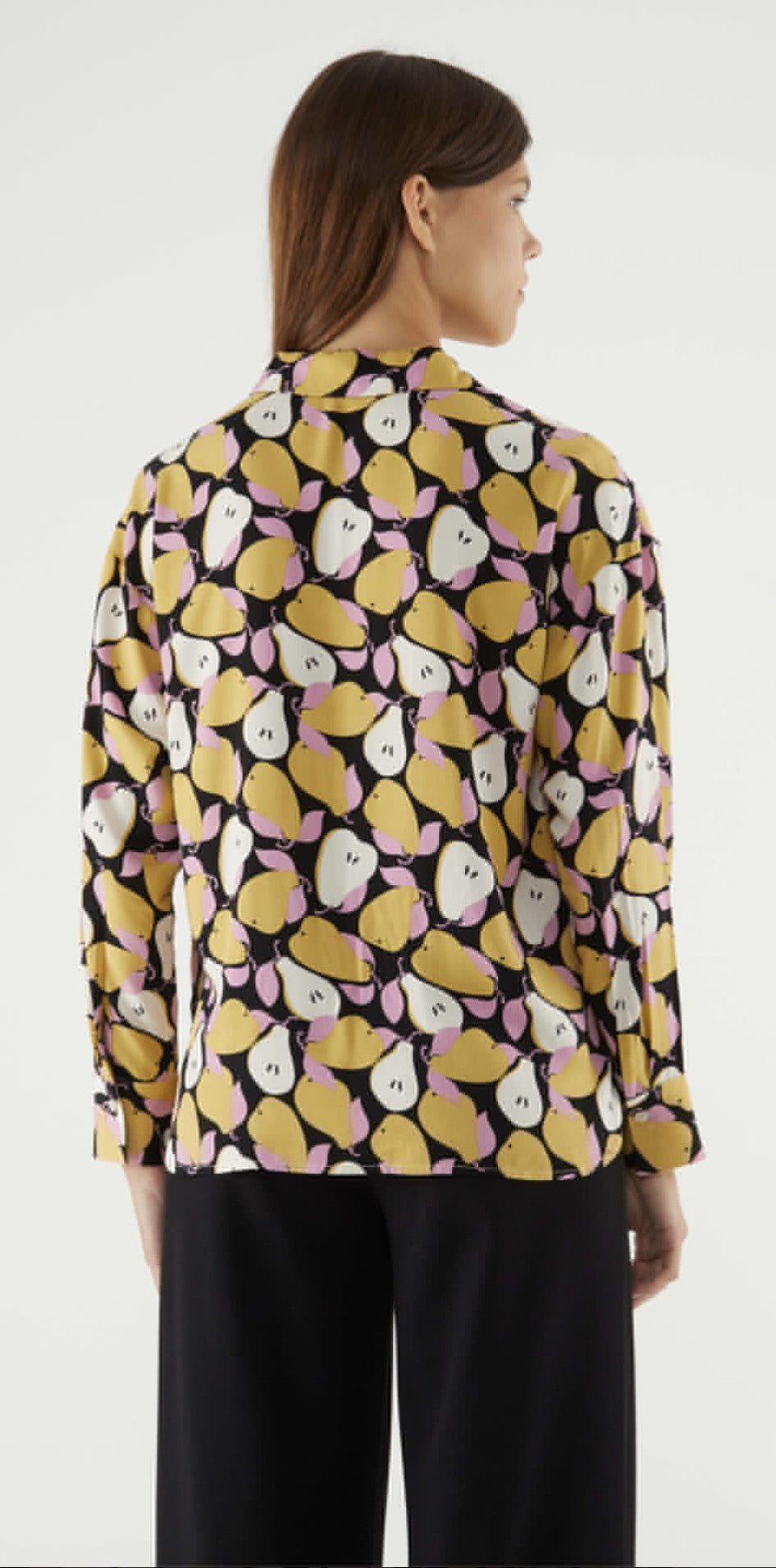 Long Sleeve Button Up with Pear Print