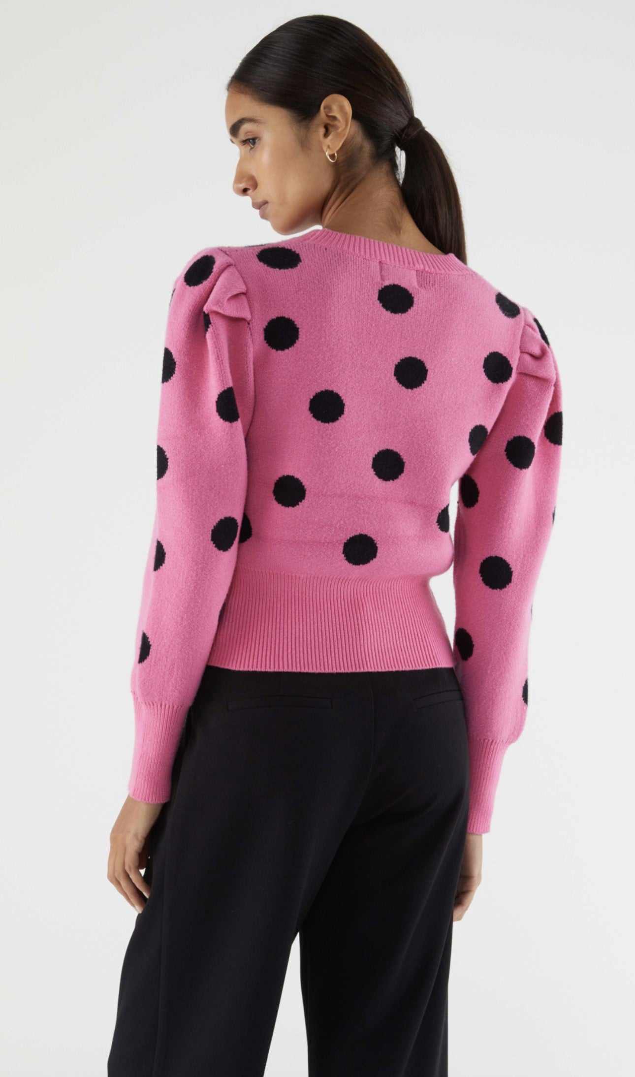 Pink/Black Polka Dot Sweater