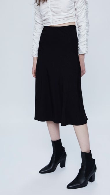 Black Sable Midi Skirt