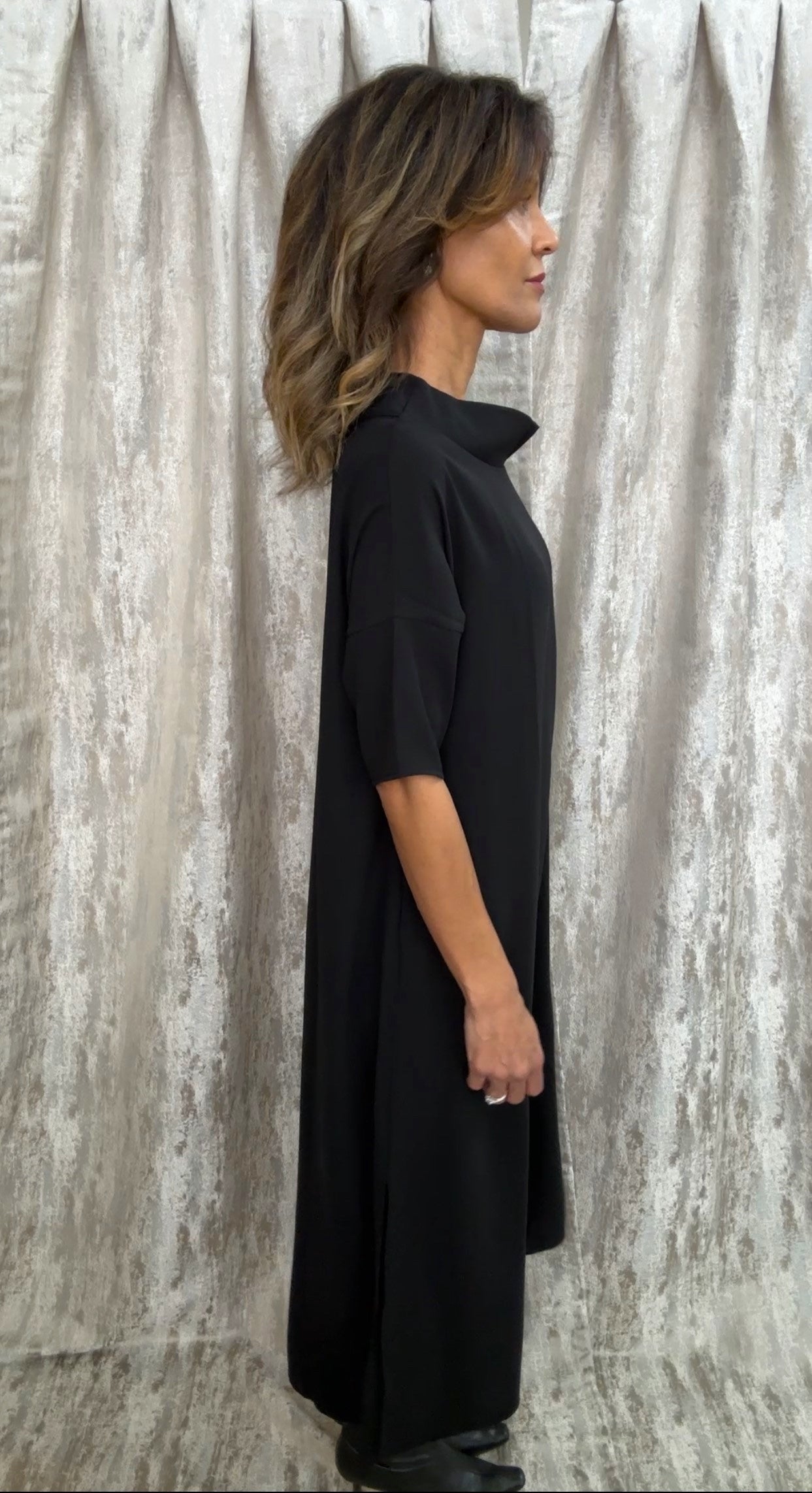 Black Audrey Cowl Neck Maxi Dress