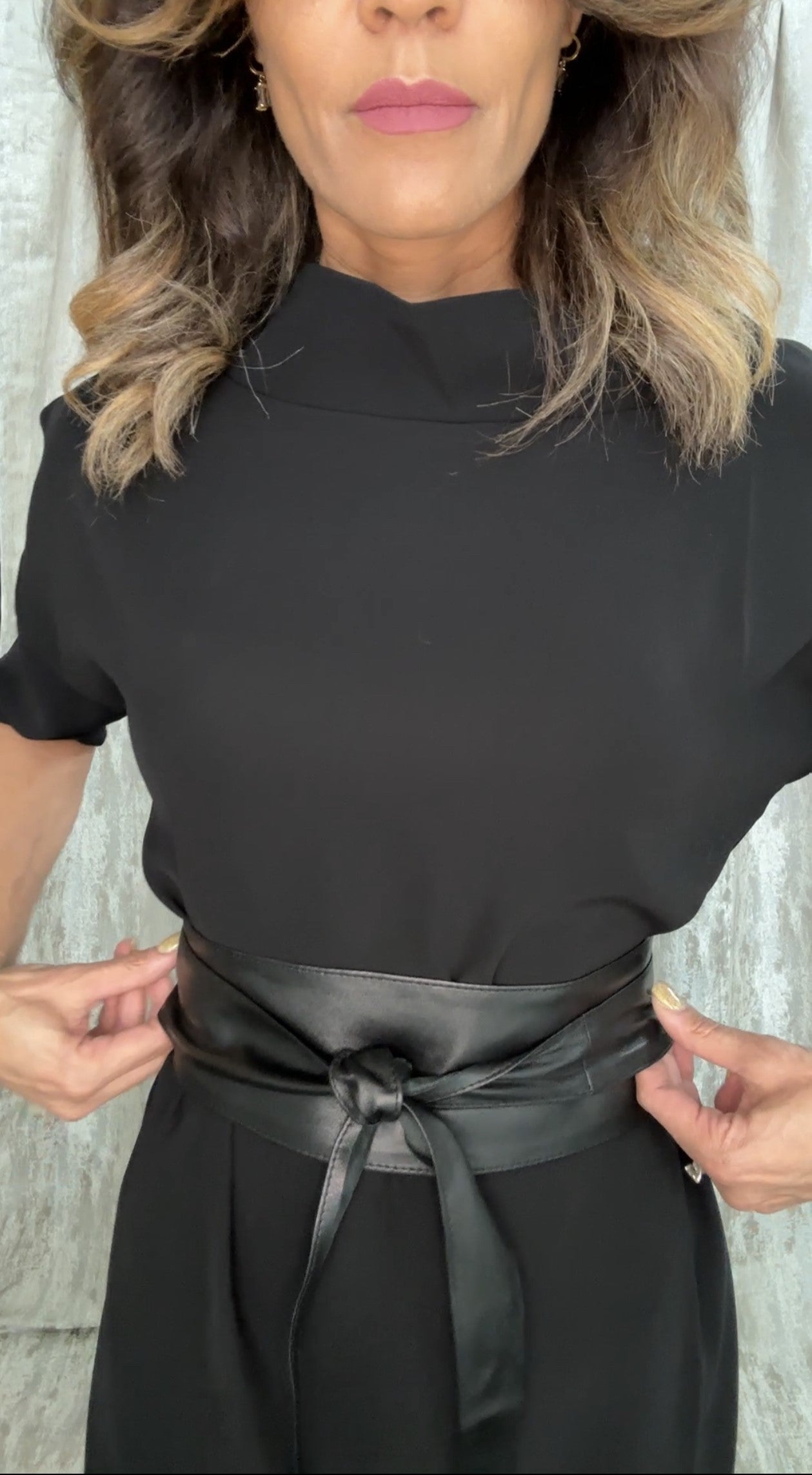 Olivia Black Leather Wrap Belt
