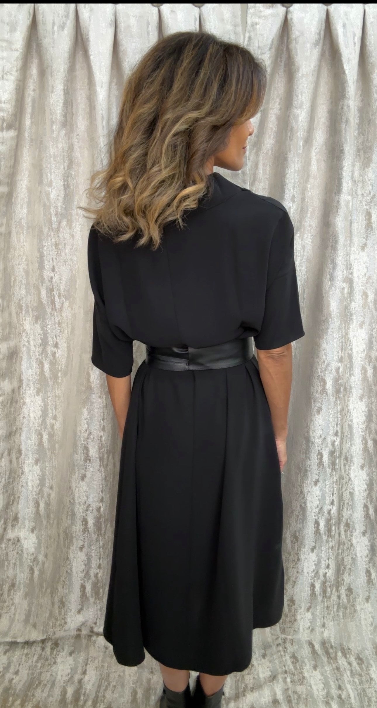 Black Audrey Cowl Neck Maxi Dress