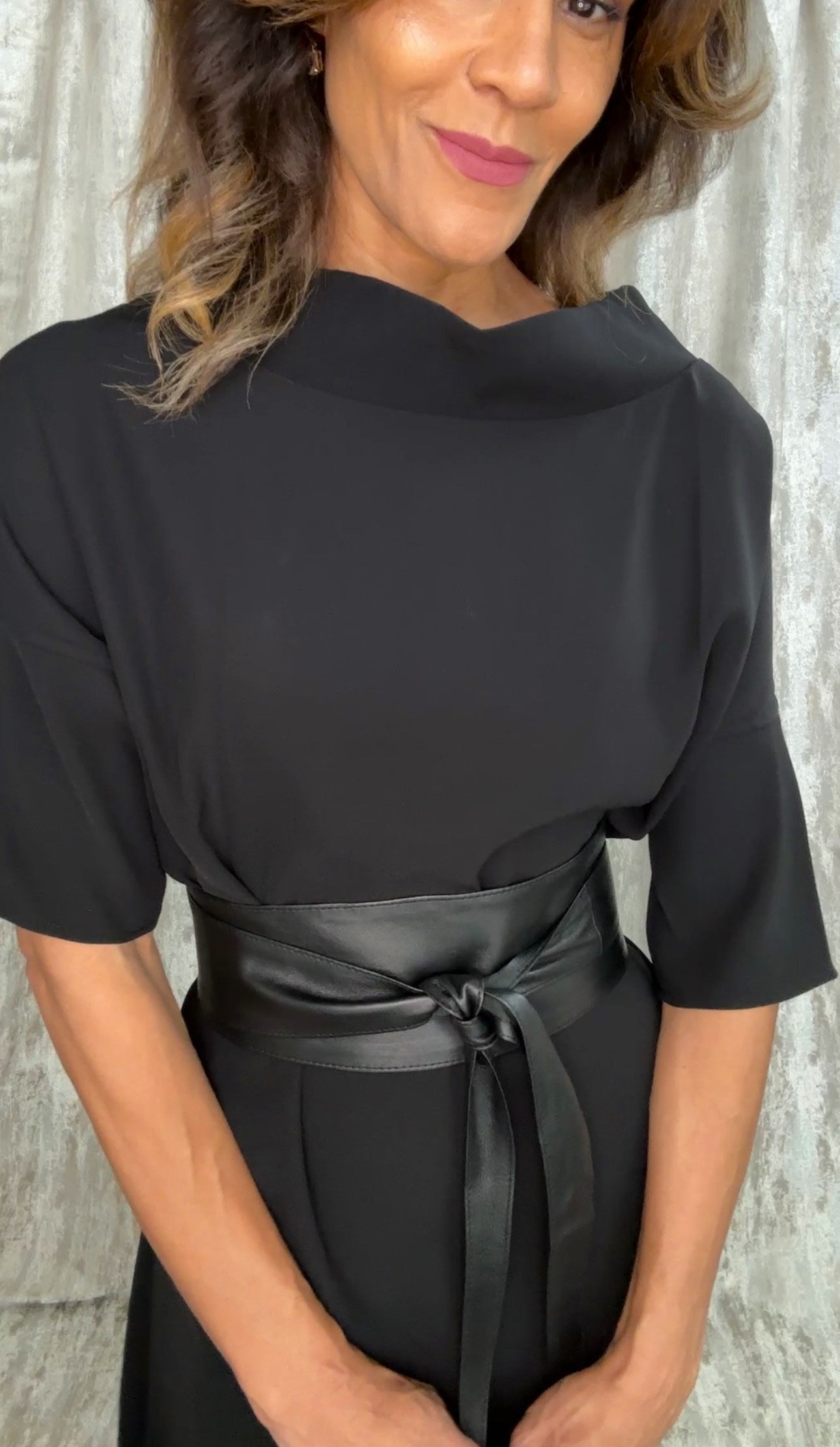 Black Audrey Cowl Neck Maxi Dress