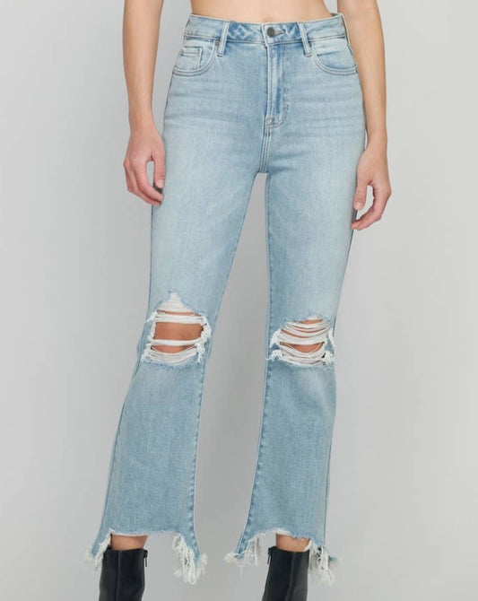 hidden jeans, hidden, distressed jeans, shark bite jeans, cropped jeans, light wash jeans