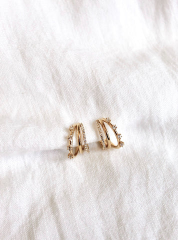 Three Hoop Gold Hattie Earring