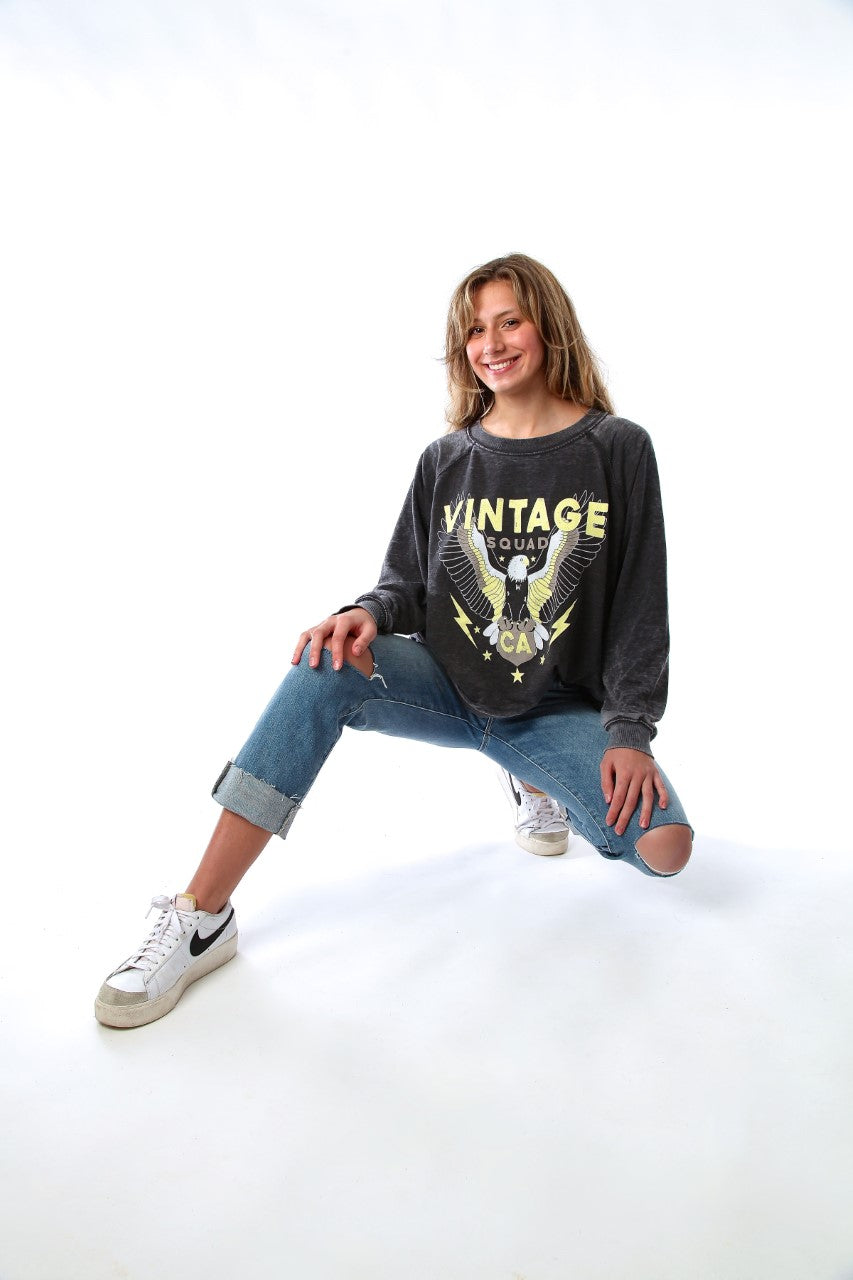 Vintage Squad Burnout Sweatshirt.