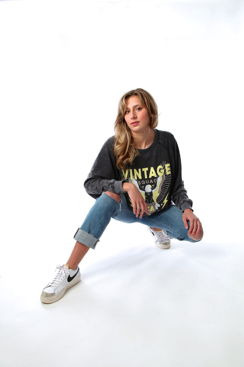 Vintage Squad Burnout Sweatshirt.