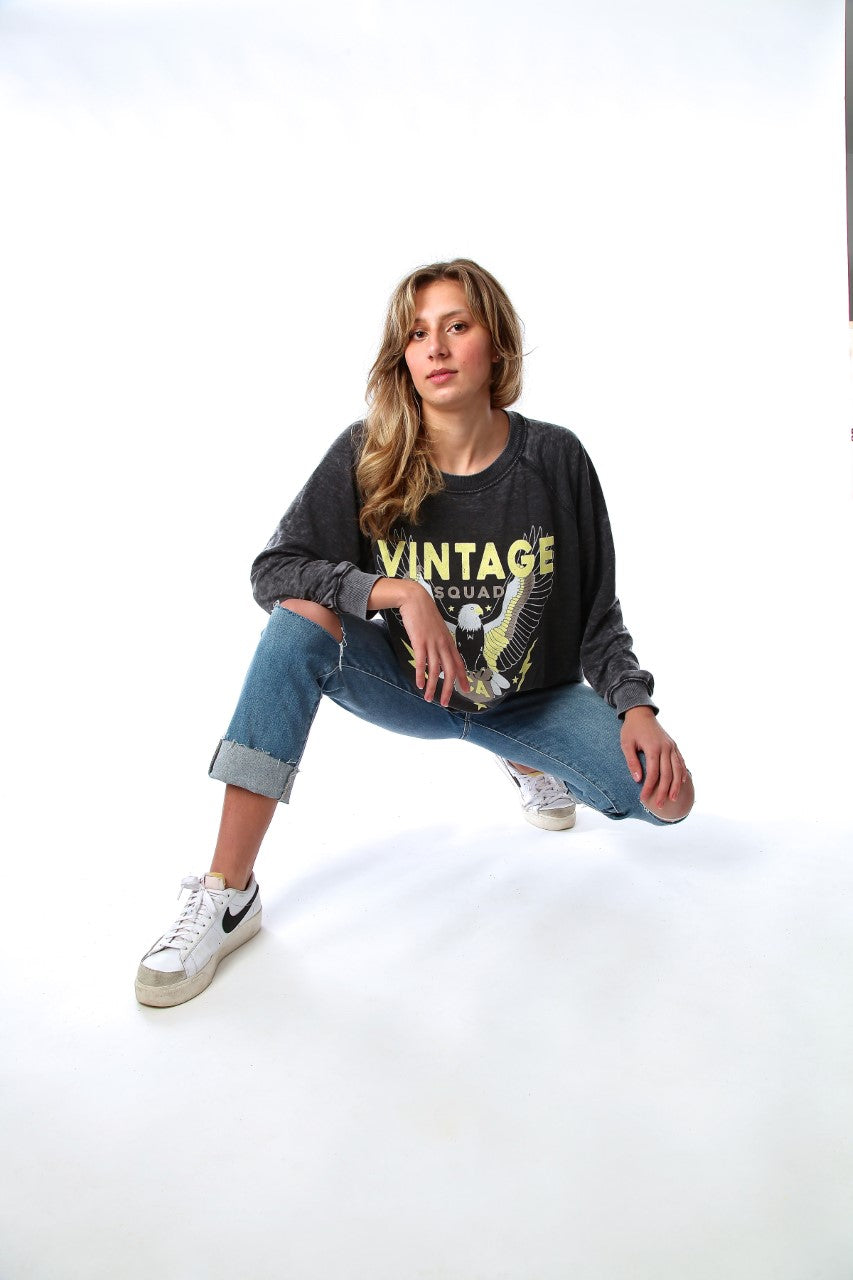 Vintage Squad Burnout Sweatshirt.