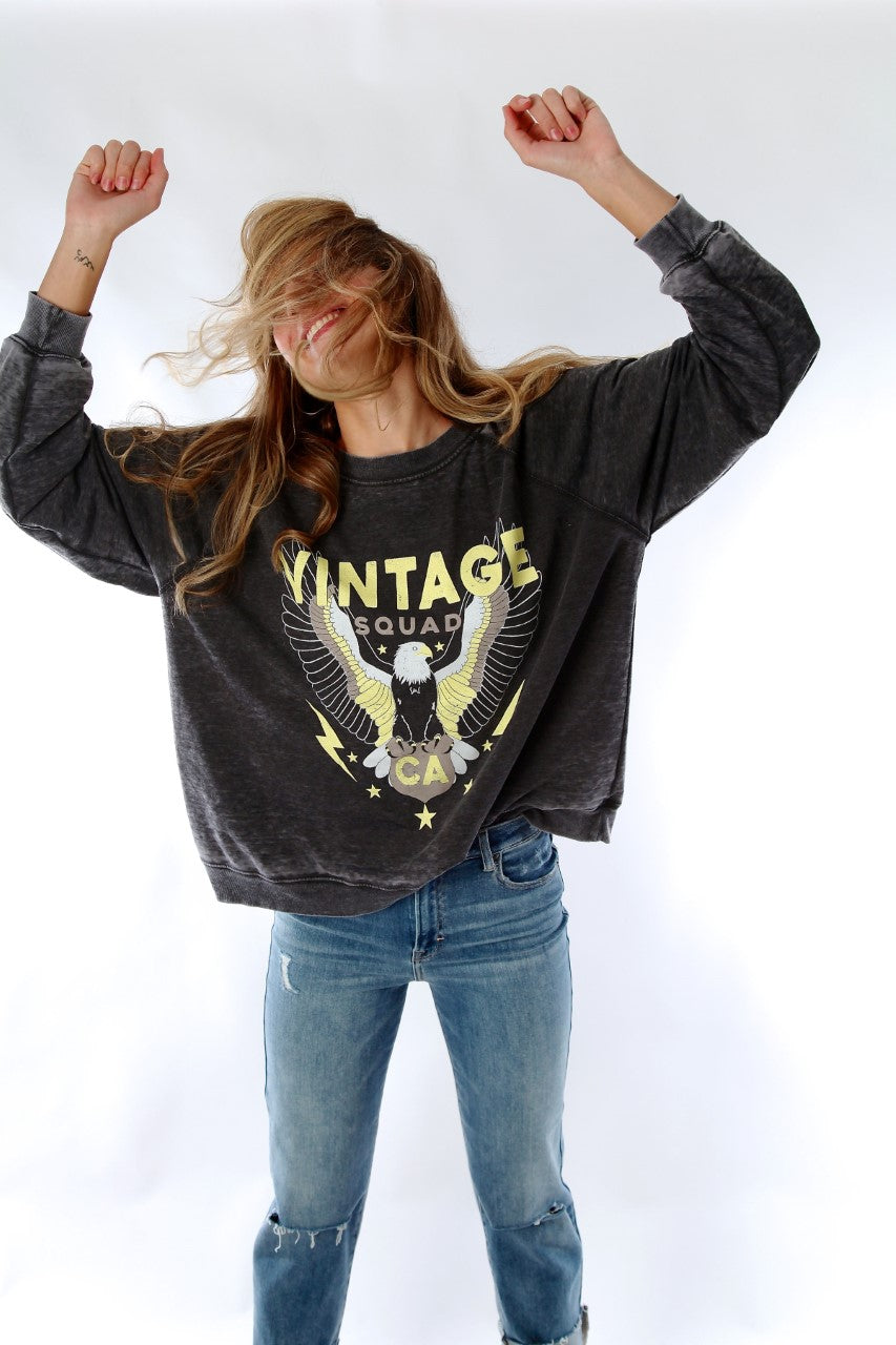 Vintage Squad Burnout Sweatshirt.