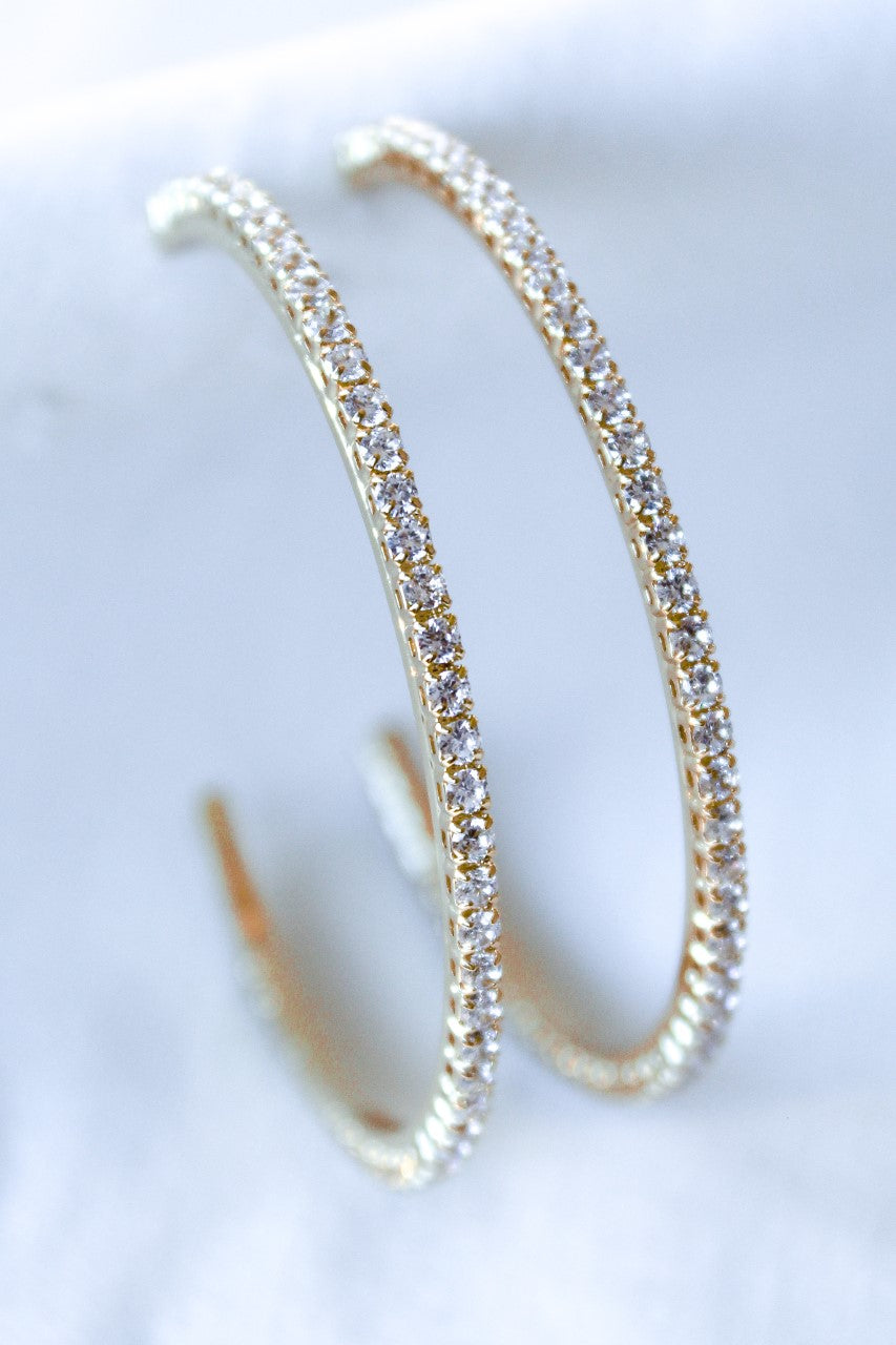 Kinsey Design Blaze hoop earrings, Kinsey gold diamond hoops, Kinsey gold diamond hoop earrings, Blaze diamond hoop earrings, CZ diamond gold hoop earrings, Kinsey Design Hoops