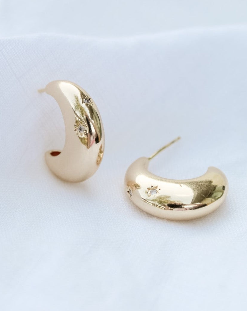 Kinsey Design Swen earrings, gold Kinsey Design swen earrings, Bold Gold swen earrings by Kinsey 