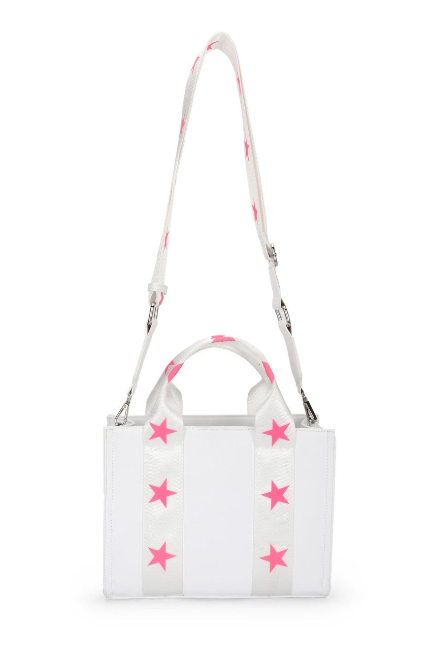 Rene bag Vintage Havana, white tote with oink stars, vintage havana bag with pink star